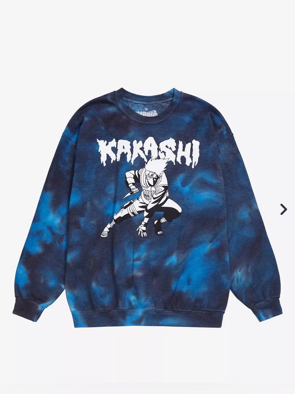 Ripple Junction Kakashi Graphic Tie-Dye Crewneck - Navy & Blue